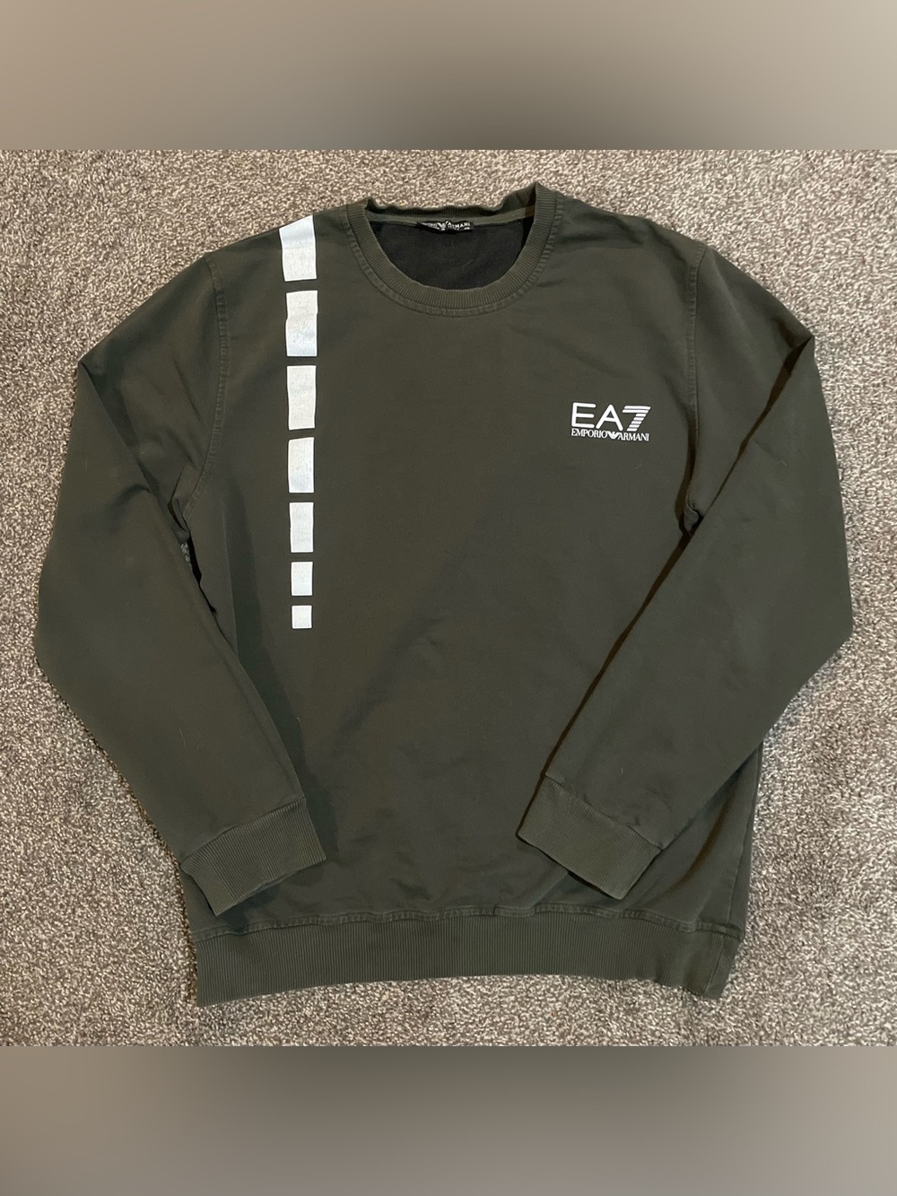 Emporio Armani EA7 Olive Green Crewneck Sweatshirt (Made in Italy)